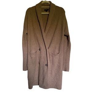 J. Crew Long Double Breasted Wool Blend Ribbed Knit Cardigan Sweater Size Small